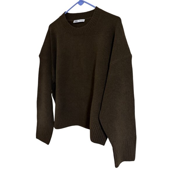 NWOT Zara Basic Crew Neck Relaxed Fit Sweater - Picture 3 of 7